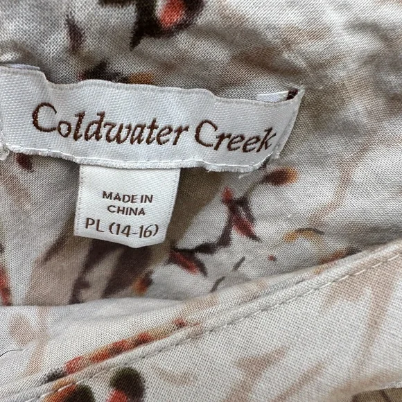 Coldwater Creek Tan/Cream Floral Skirt - Picture 6 of 6